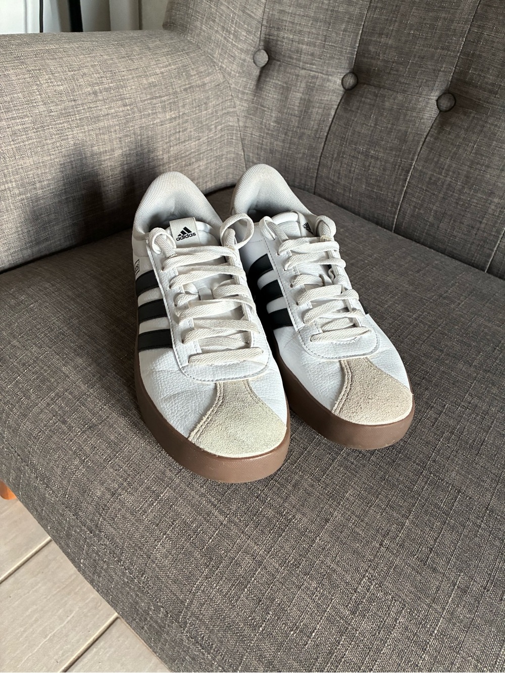 Adidas Women’s White and Black Classic Low-Top Sneakers